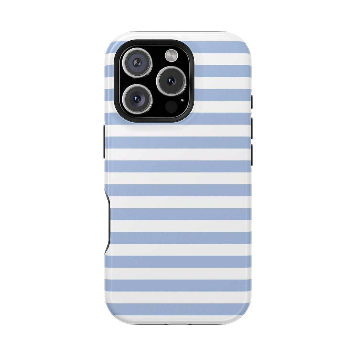 White and Blue Stripes MagSafe Tough iPhone Case