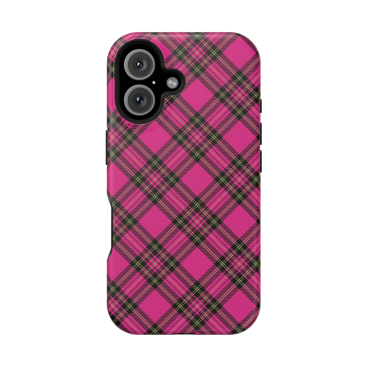 Pink Tartan MagSafe Tough iPhone Case