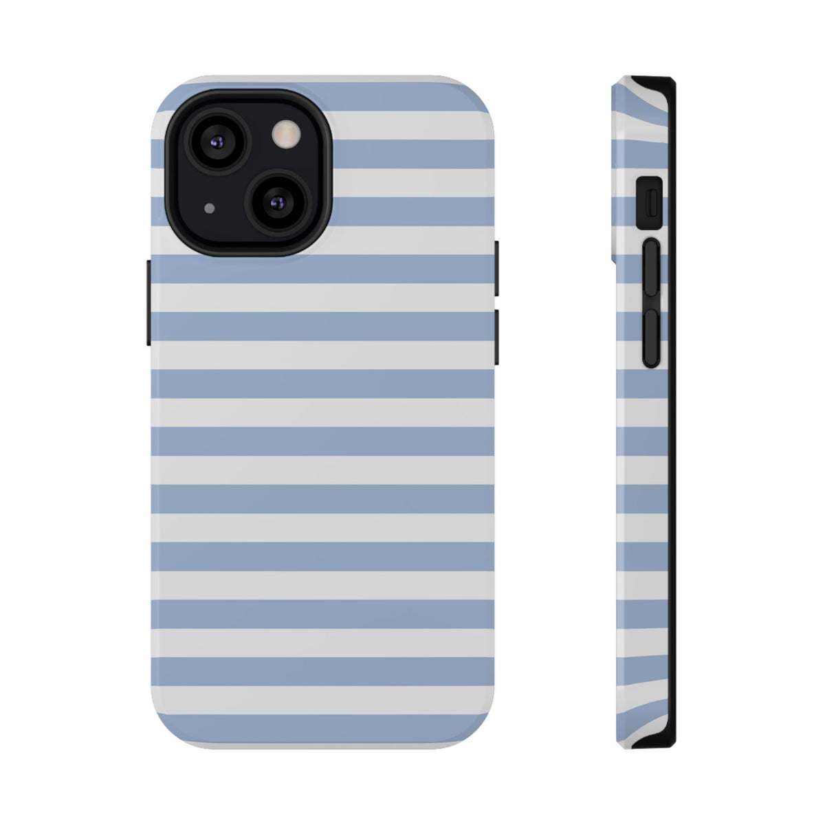 White and Blue Stripes MagSafe Tough iPhone Case