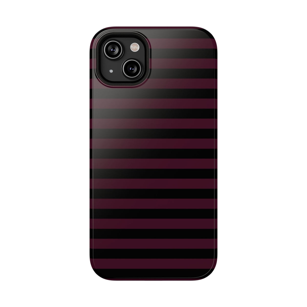 Burgundy and Black Stripes MagSafe Tough iPhone Case