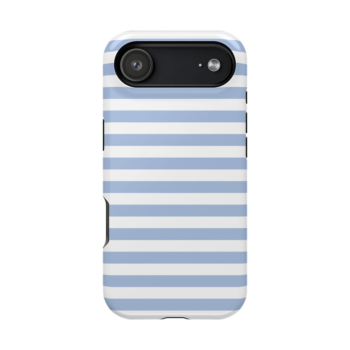 White and Blue Stripes MagSafe Tough iPhone Case