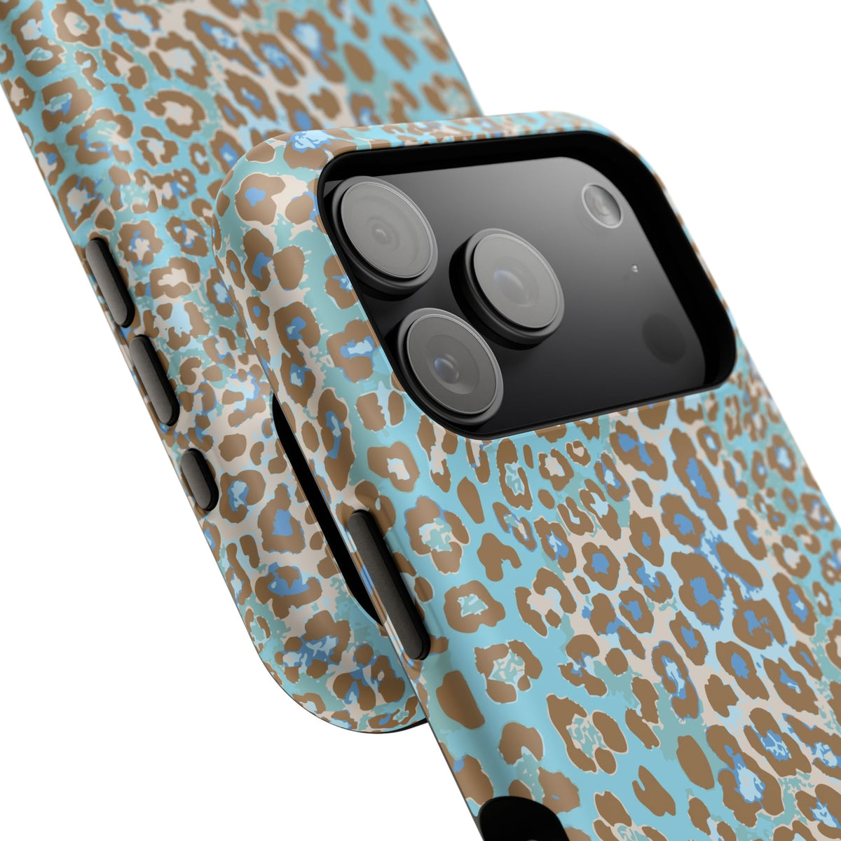 Faded Blue Leopard MagSafe Tough iPhone Case