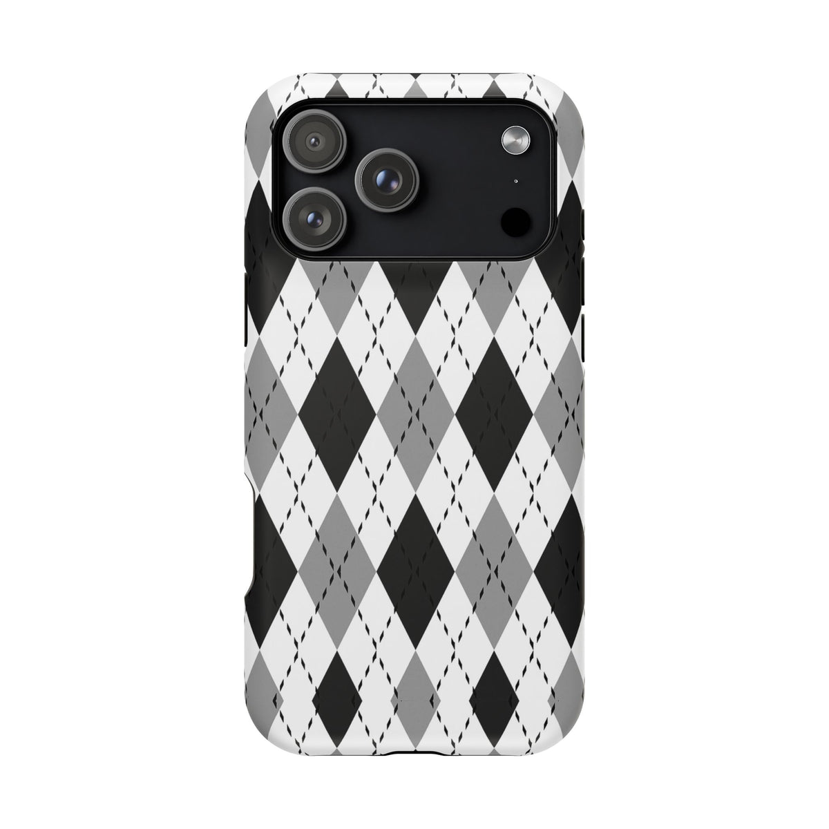 Monochrome Argyle MagSafe Tough iPhone Case
