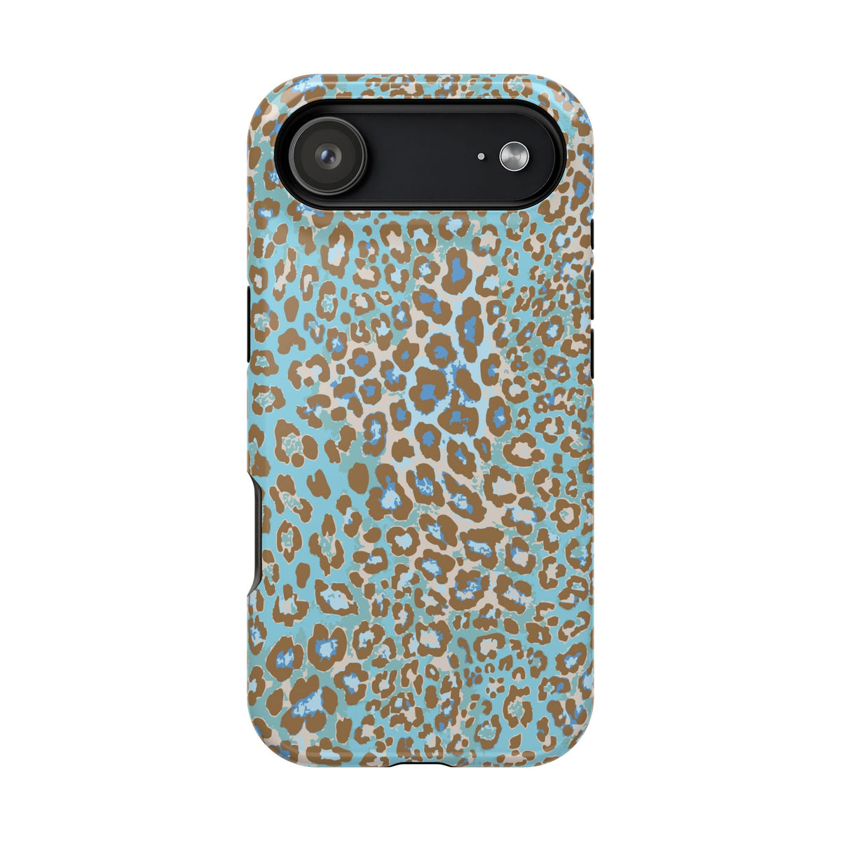 Faded Blue Leopard MagSafe Tough iPhone Case