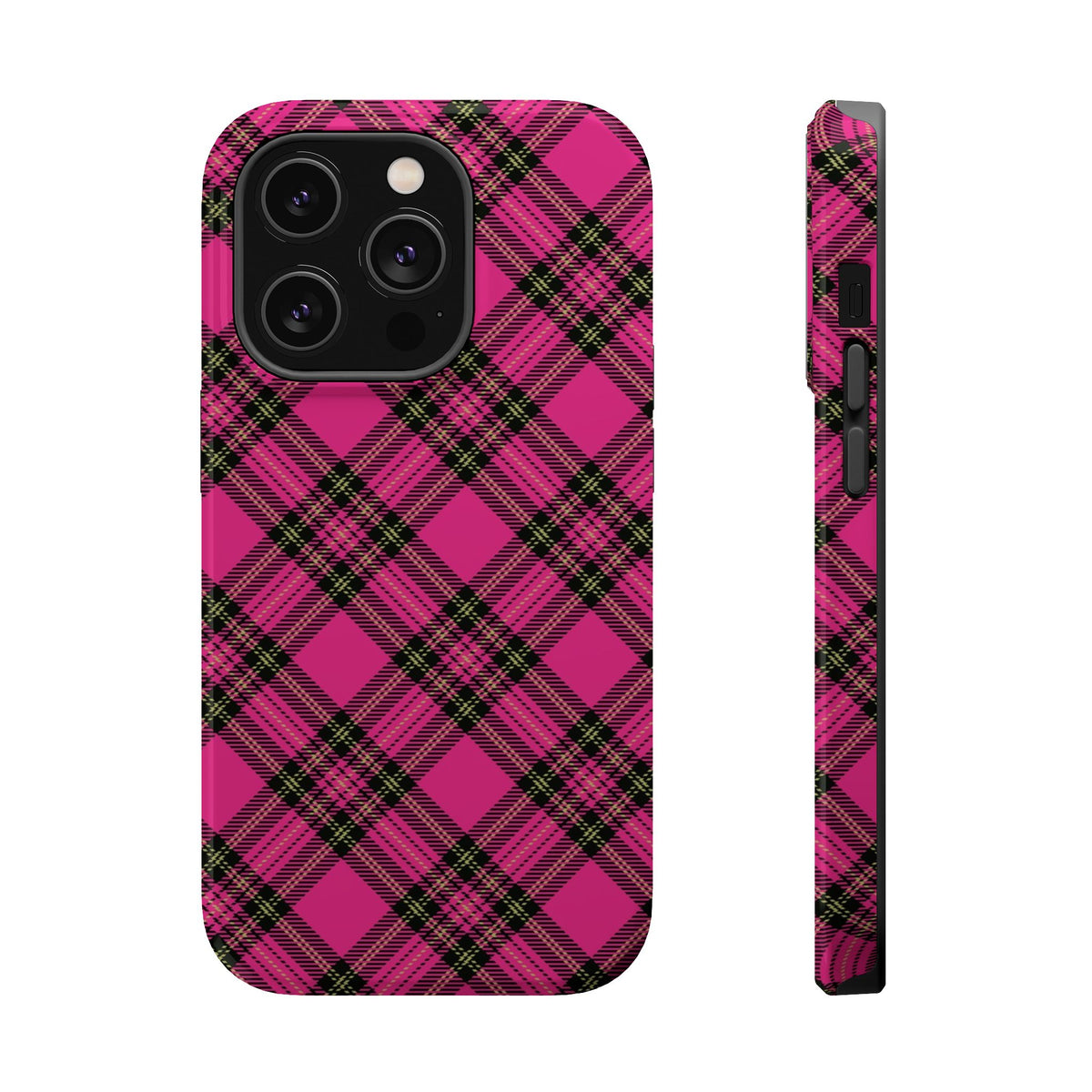Pink Tartan MagSafe Tough iPhone Case