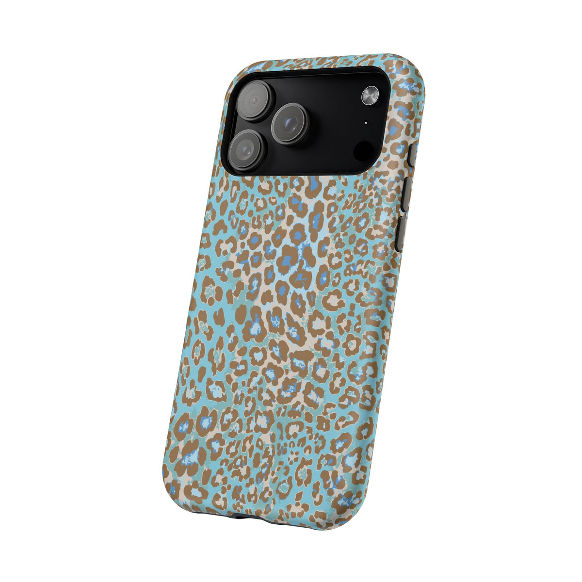 Faded Blue Leopard MagSafe Tough iPhone Case