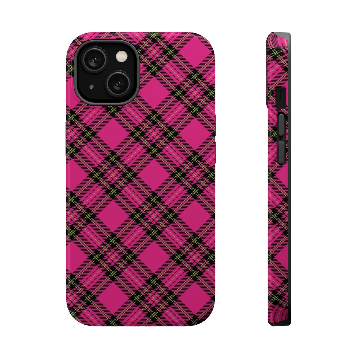 Pink Tartan MagSafe Tough iPhone Case
