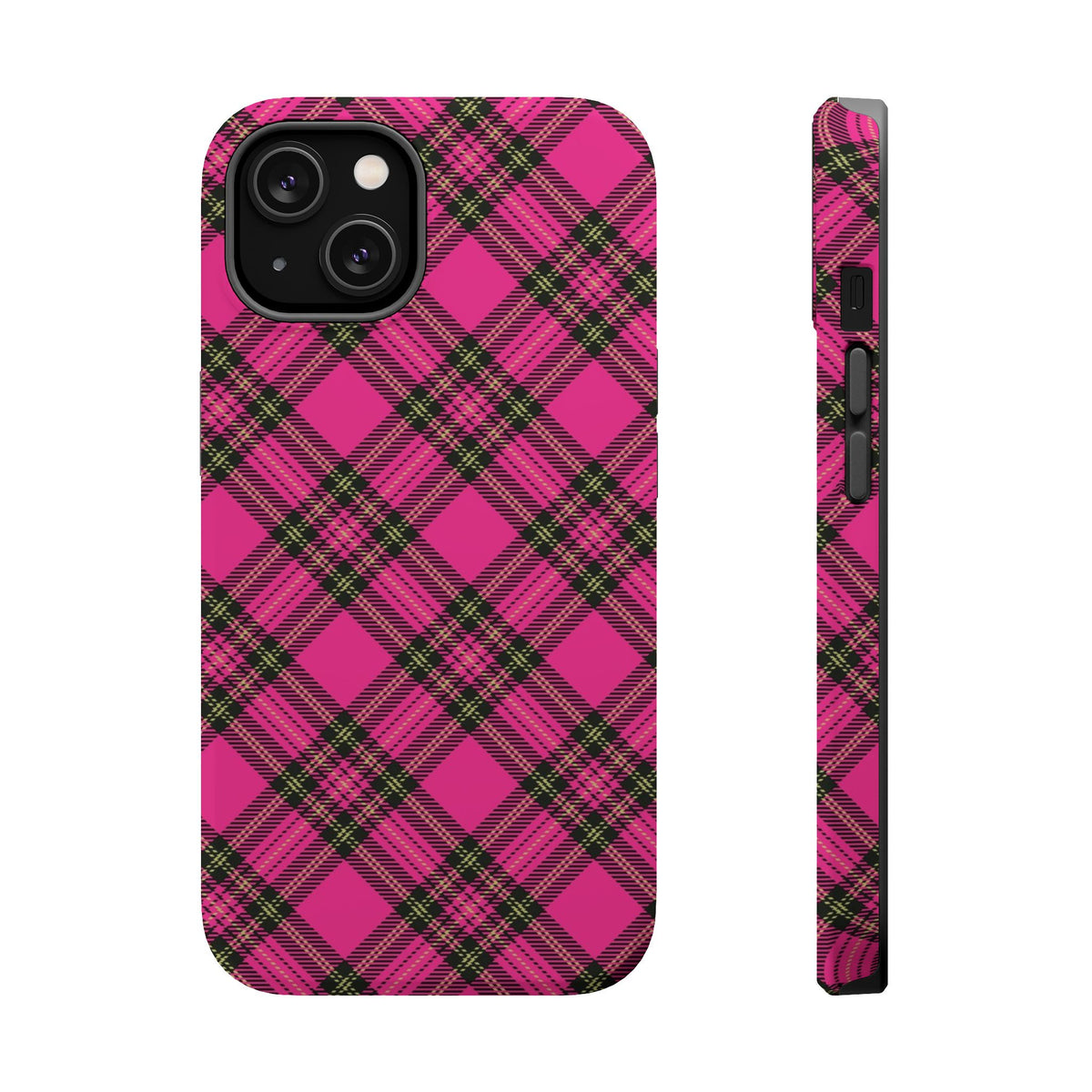 Pink Tartan MagSafe Tough iPhone Case