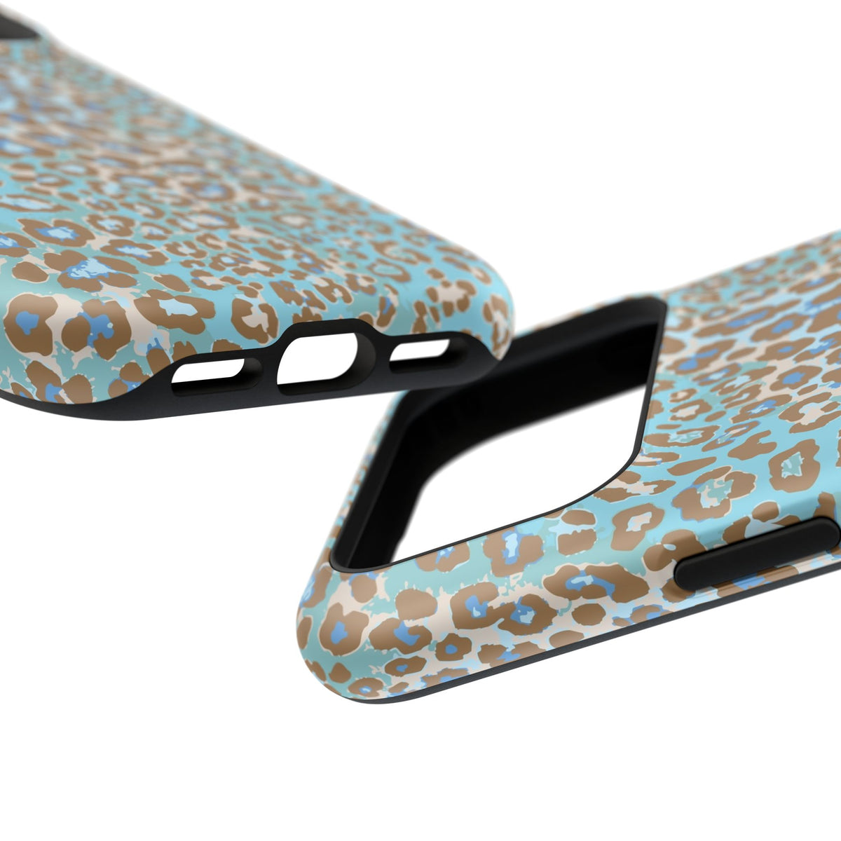 Faded Blue Leopard MagSafe Tough iPhone Case