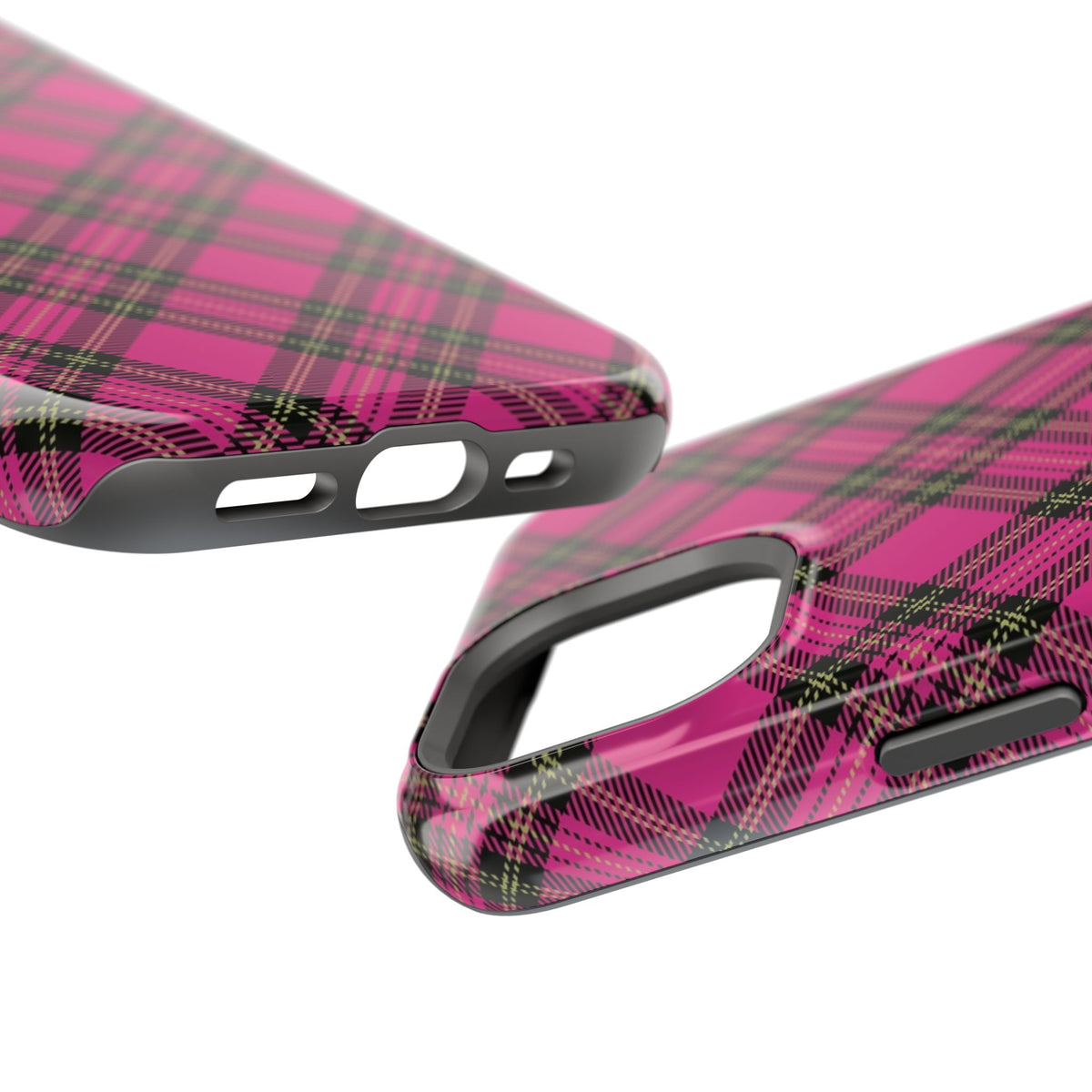 Pink Tartan MagSafe Tough iPhone Case