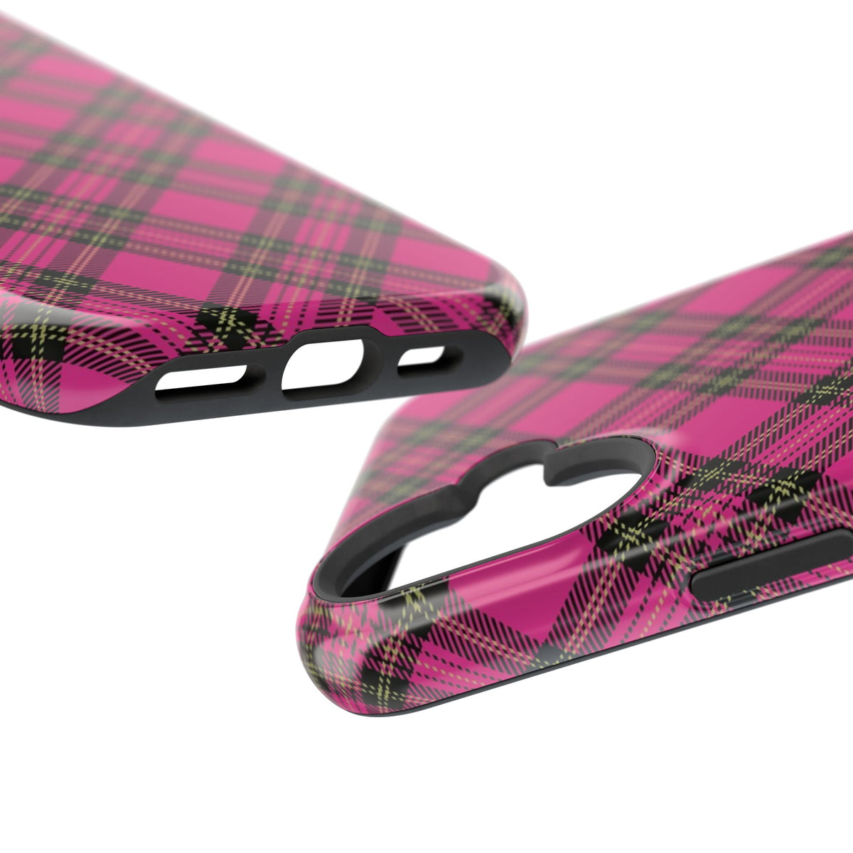 Pink Tartan MagSafe Tough iPhone Case