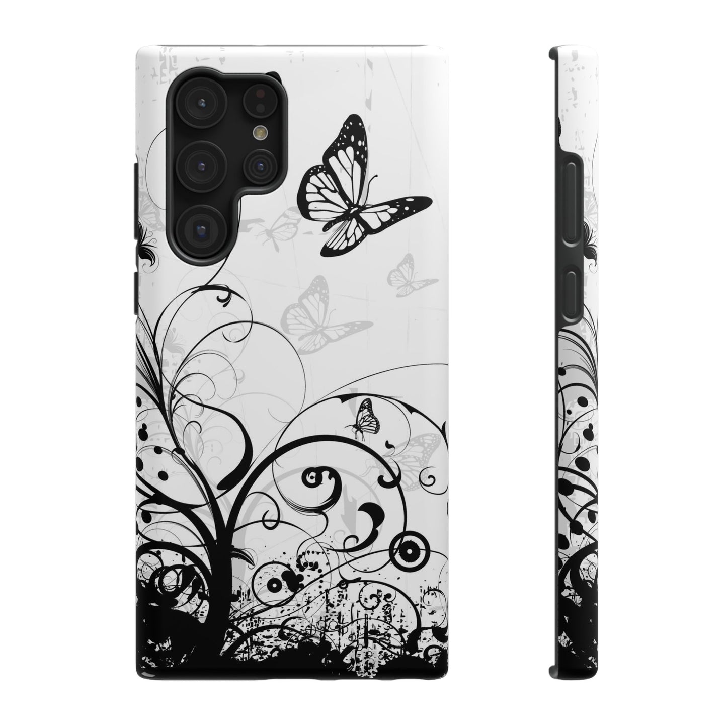 Black and White Butterflies Tough Samsung Case