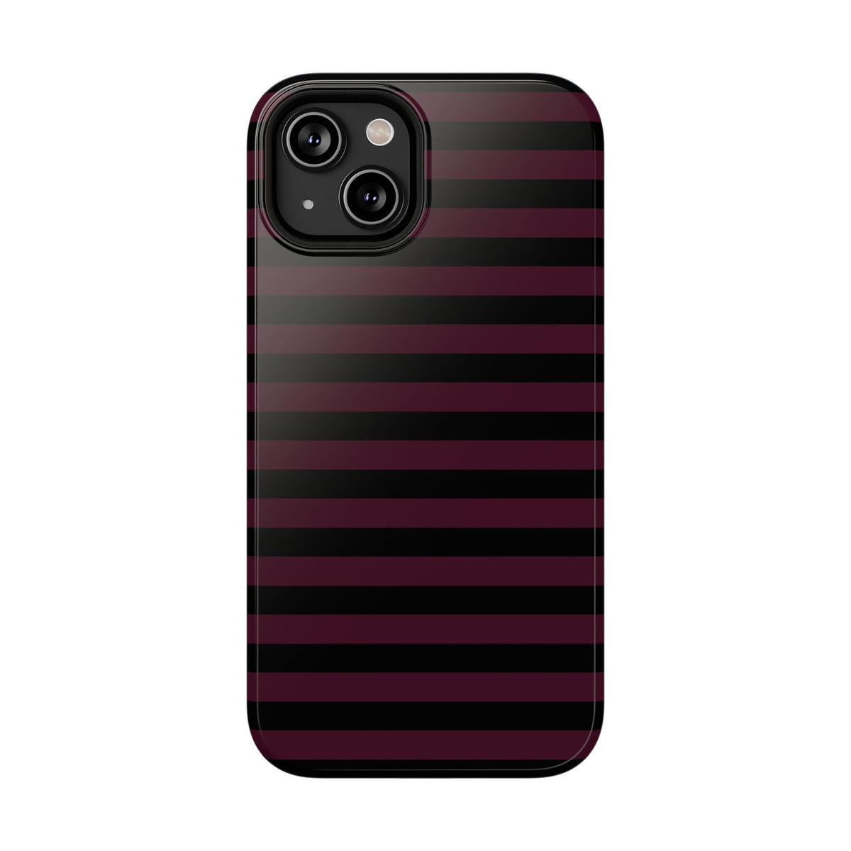 Burgundy and Black Stripes MagSafe Tough iPhone Case