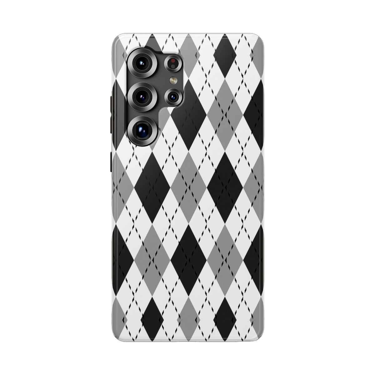 Monochrome Argyle Tough Samsung Case