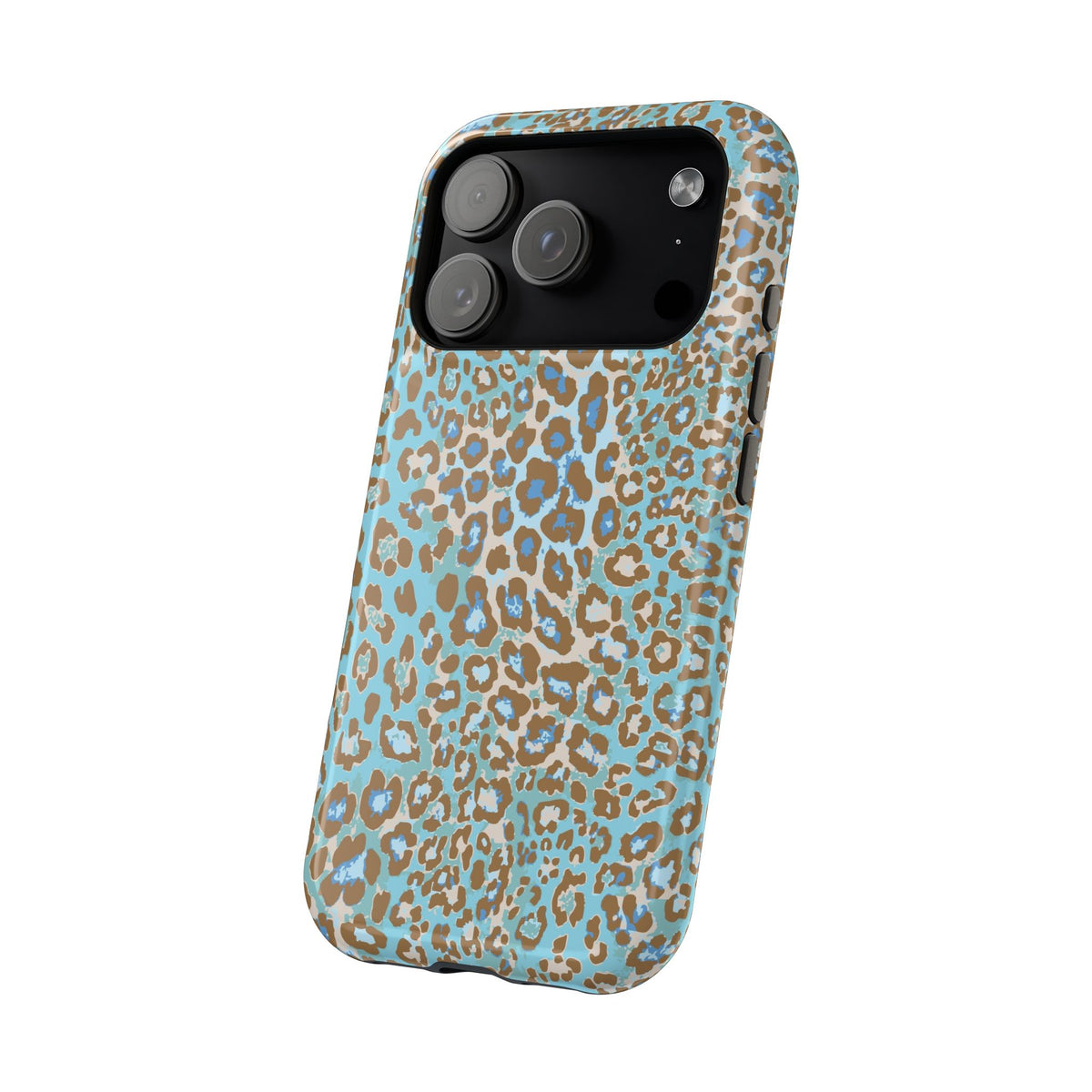 Faded Blue Leopard MagSafe Tough iPhone Case