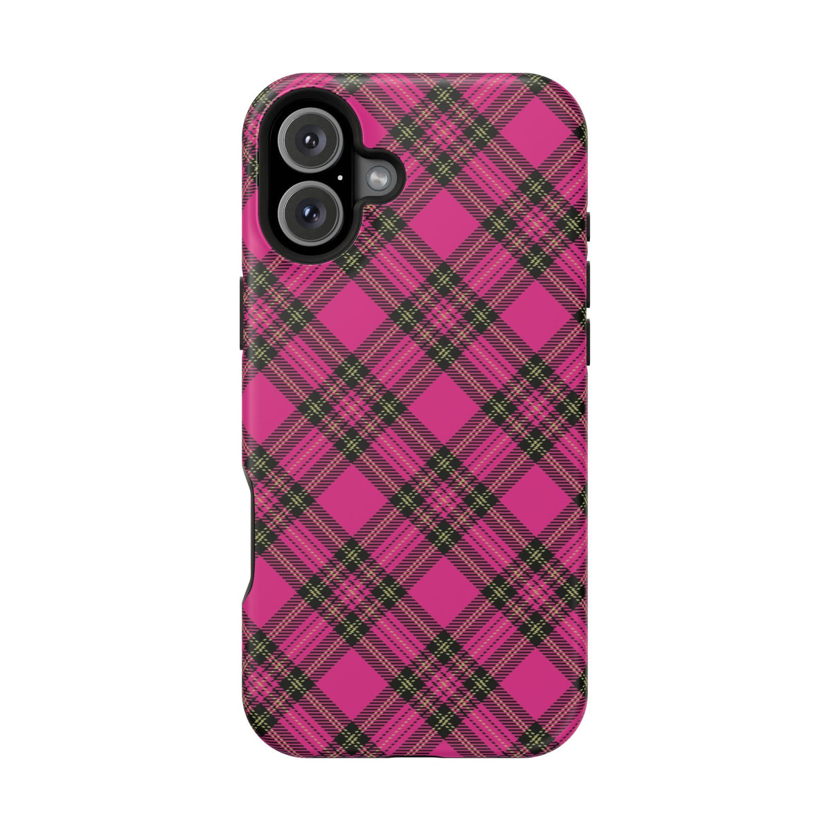 Pink Tartan MagSafe Tough iPhone Case