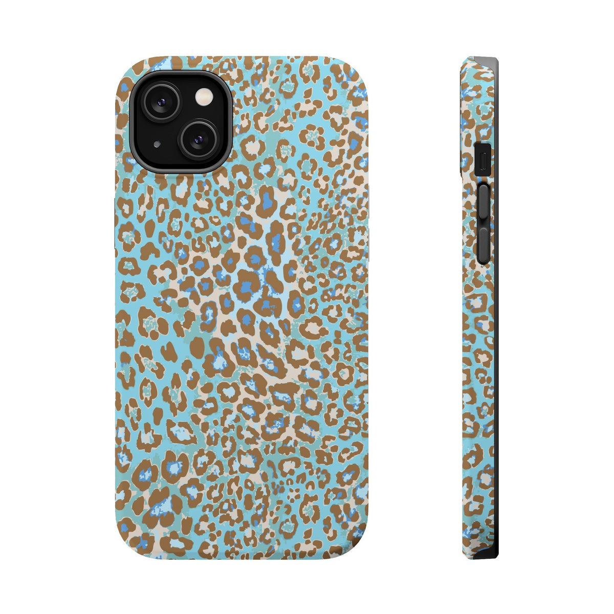 Faded Blue Leopard MagSafe Tough iPhone Case