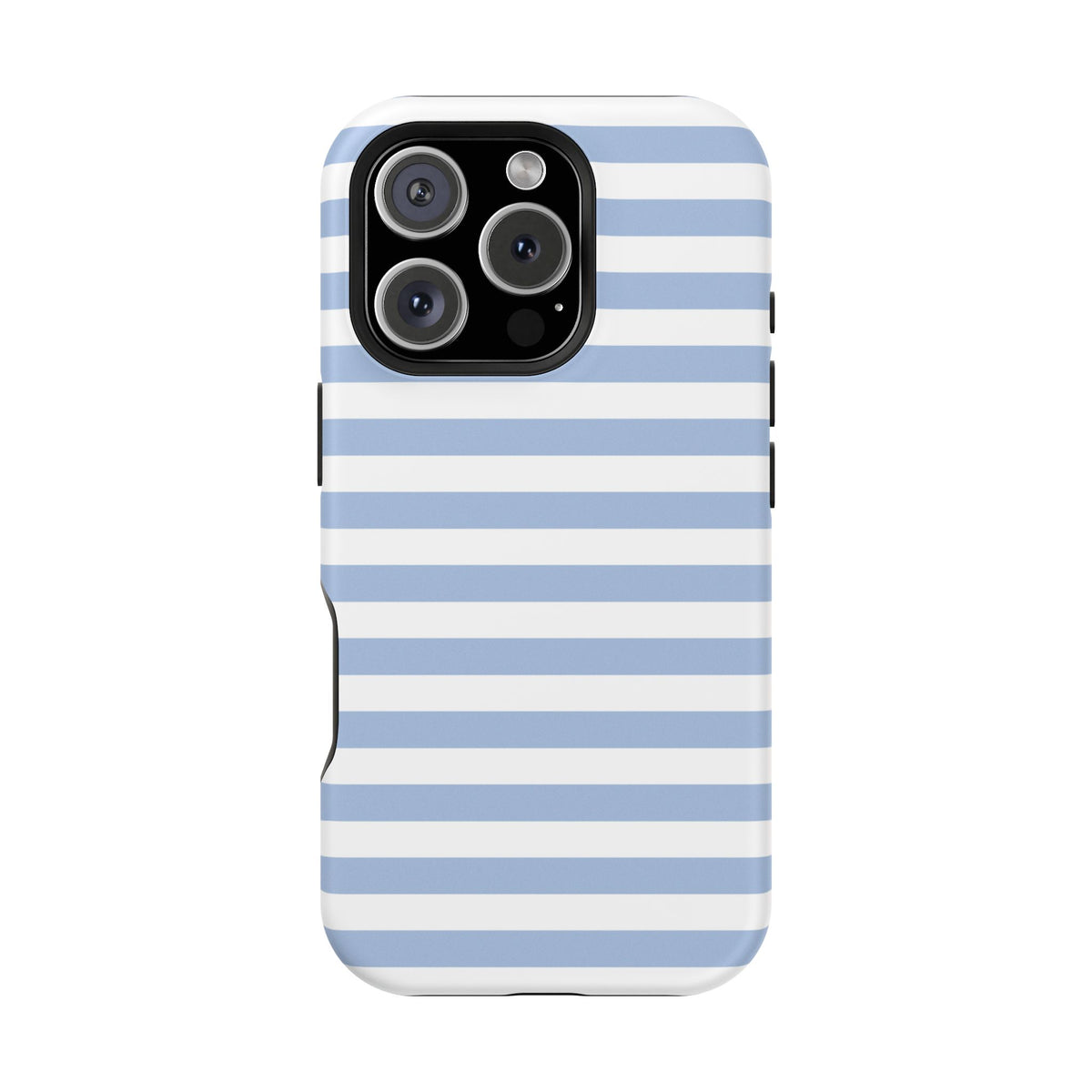 White and Blue Stripes MagSafe Tough iPhone Case