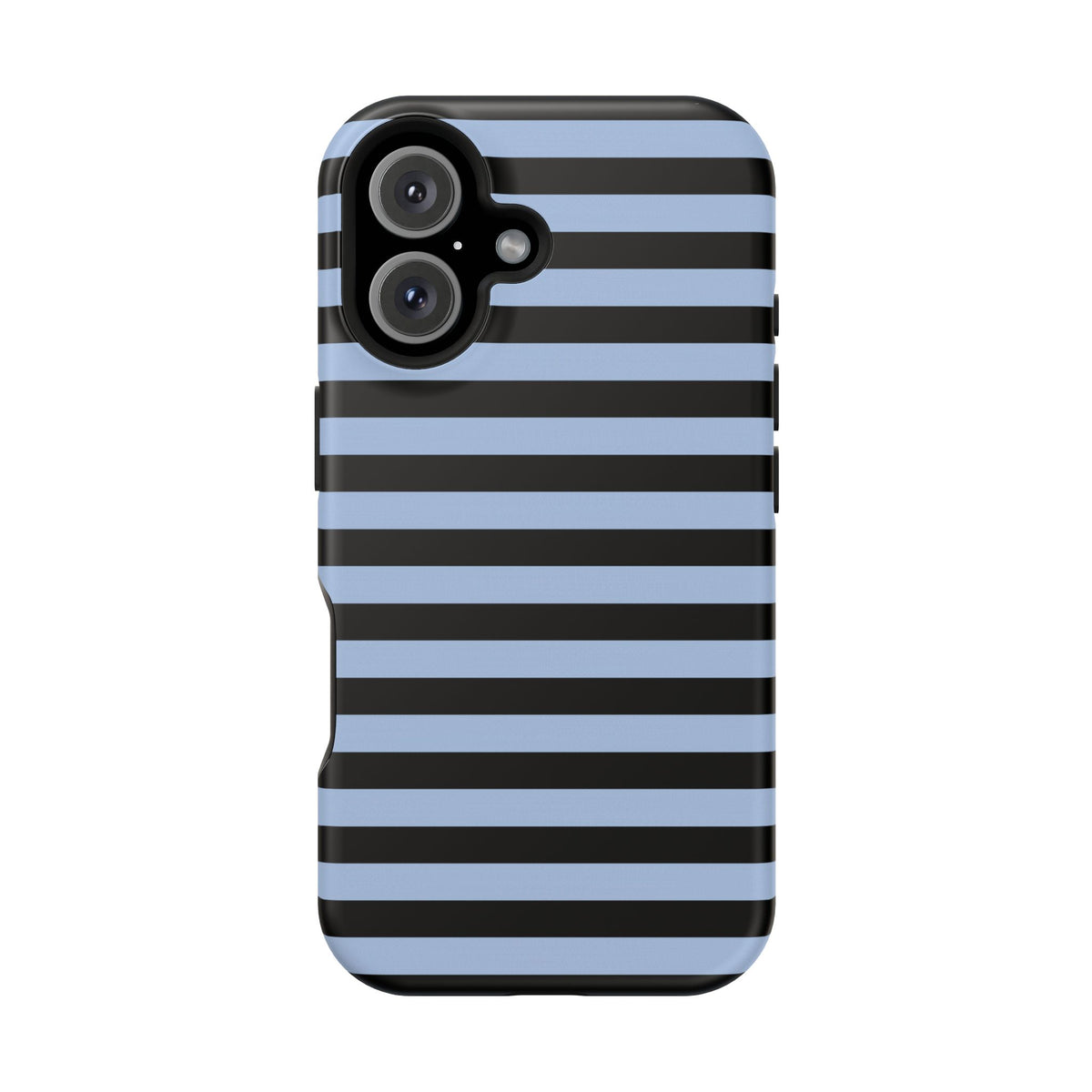 Faded Blue and Black Stripes MagSafe Tough iPhone Case