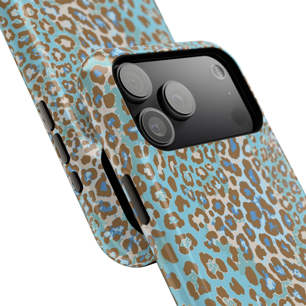 Faded Blue Leopard MagSafe Tough iPhone Case