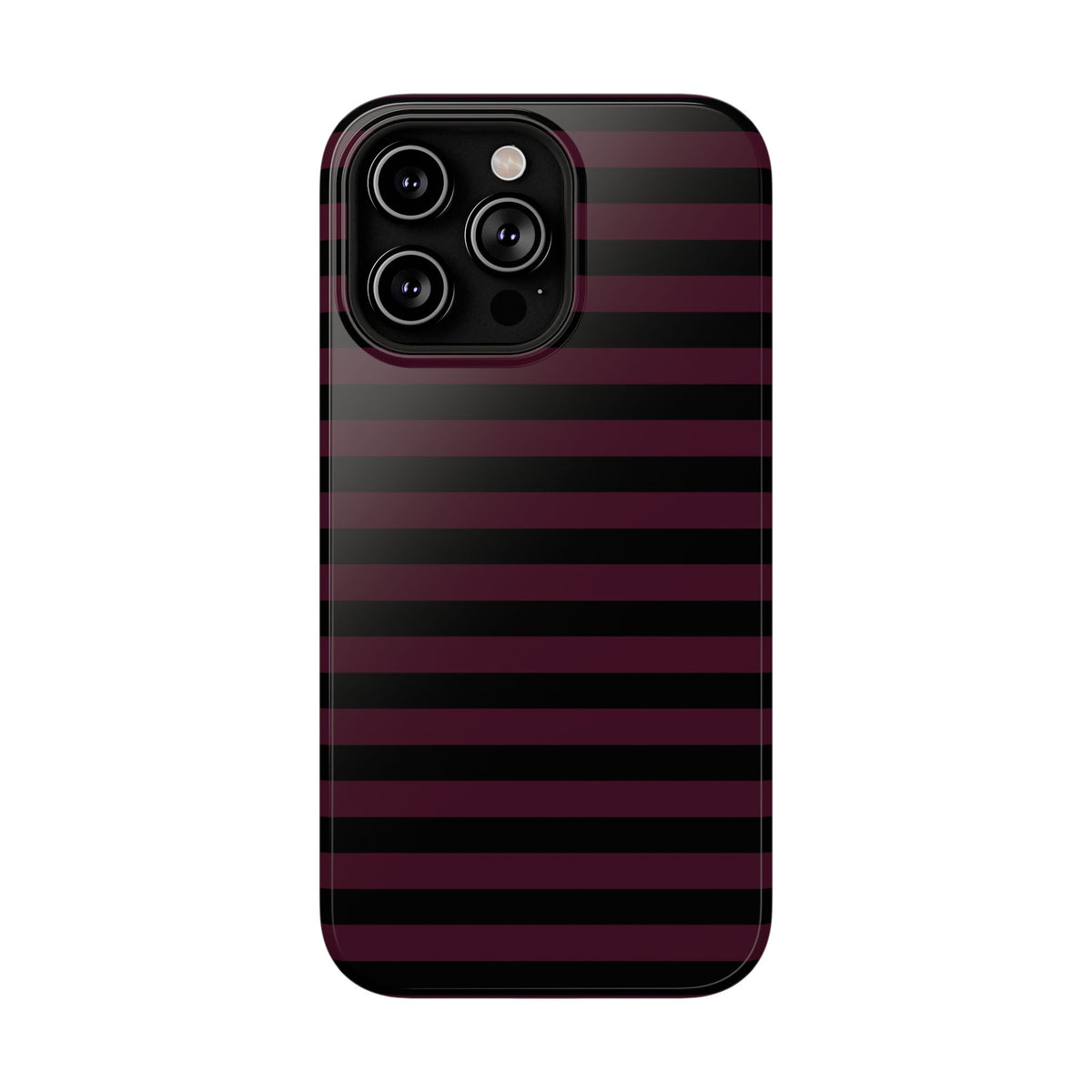 Burgundy and Black Stripes MagSafe Tough iPhone Case