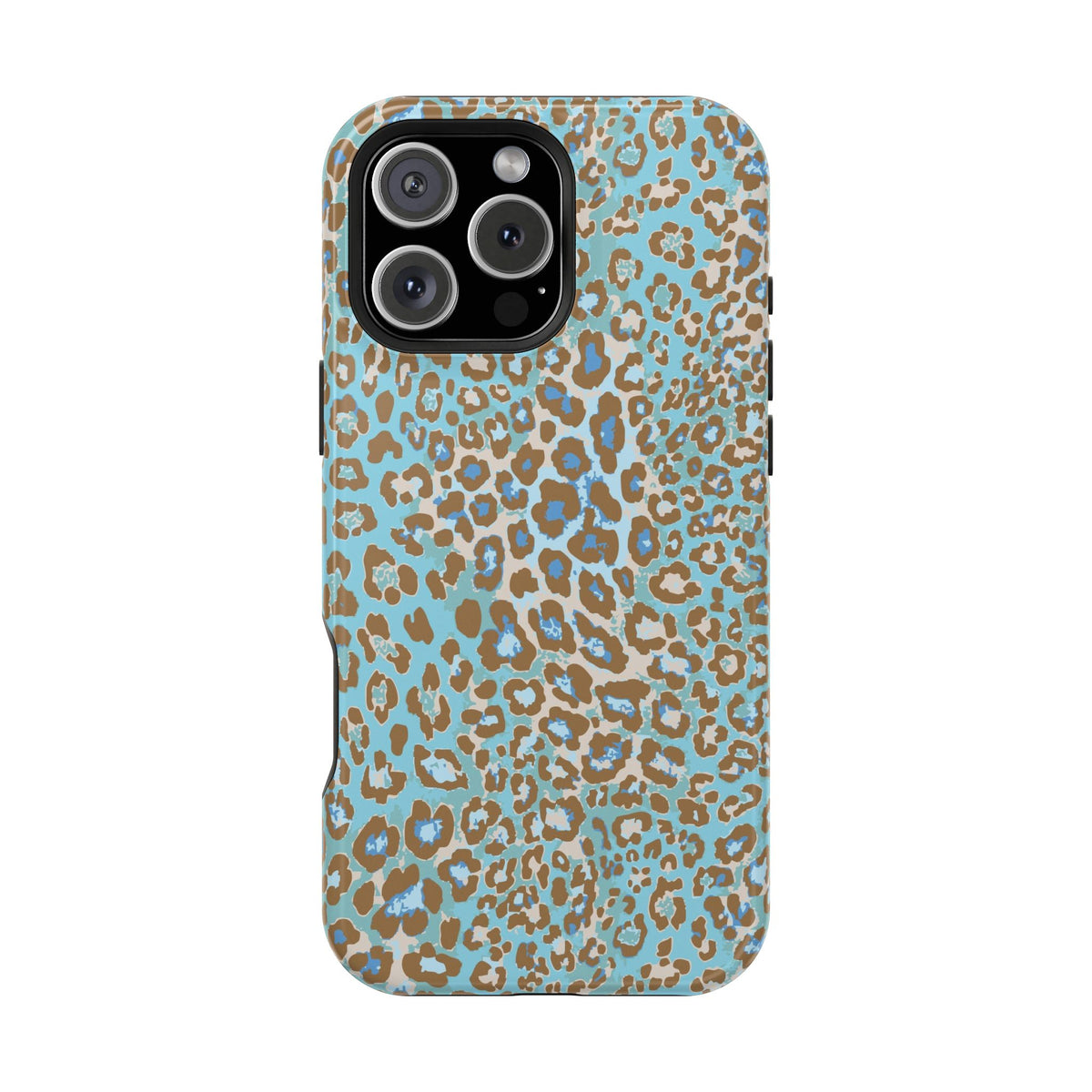 Faded Blue Leopard MagSafe Tough iPhone Case