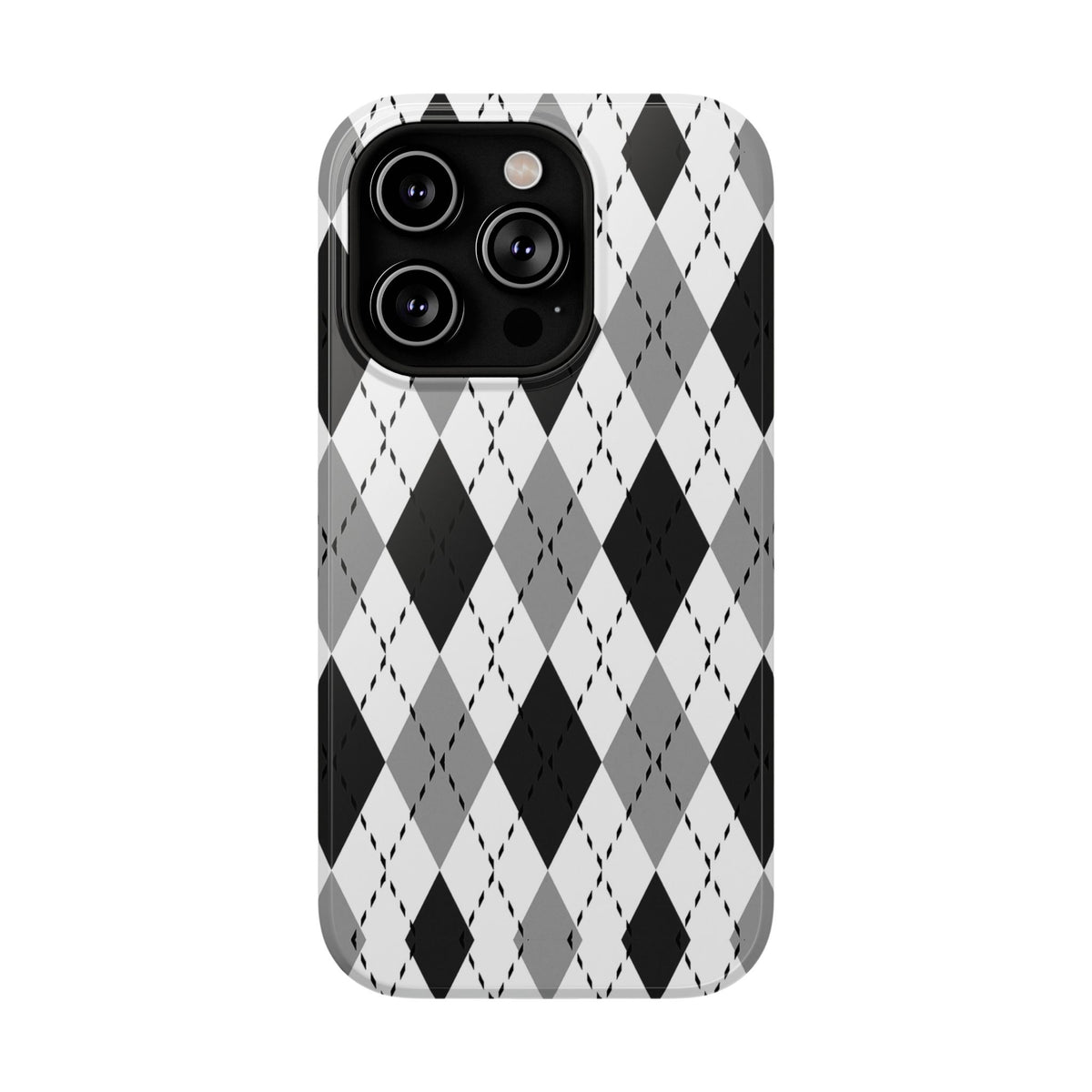 Monochrome Argyle MagSafe Tough iPhone Case
