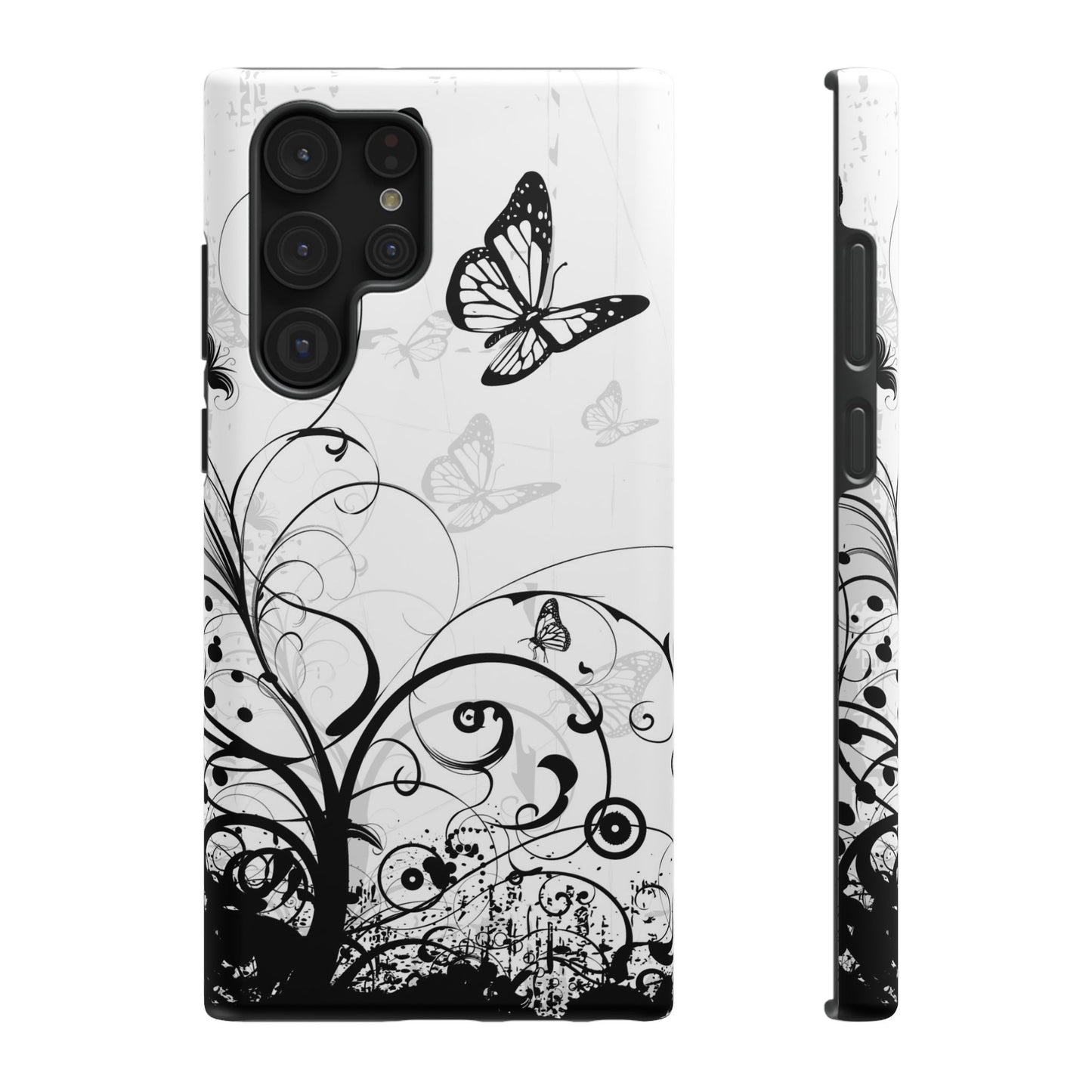 Black and White Butterflies Tough Samsung Case