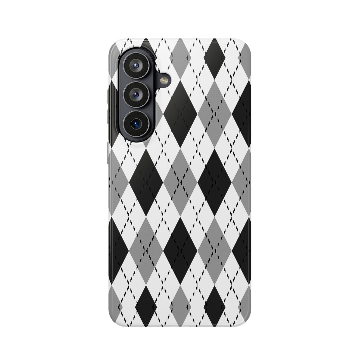 Monochrome Argyle Tough Samsung Case