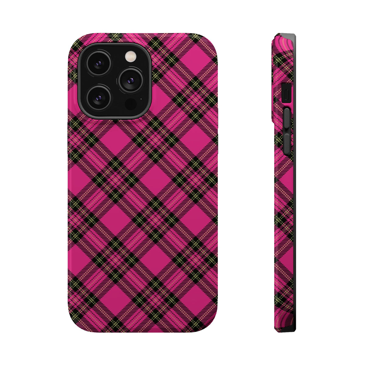 Pink Tartan MagSafe Tough iPhone Case