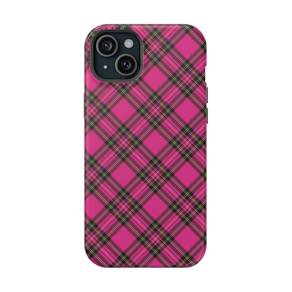Pink Tartan MagSafe Tough iPhone Case