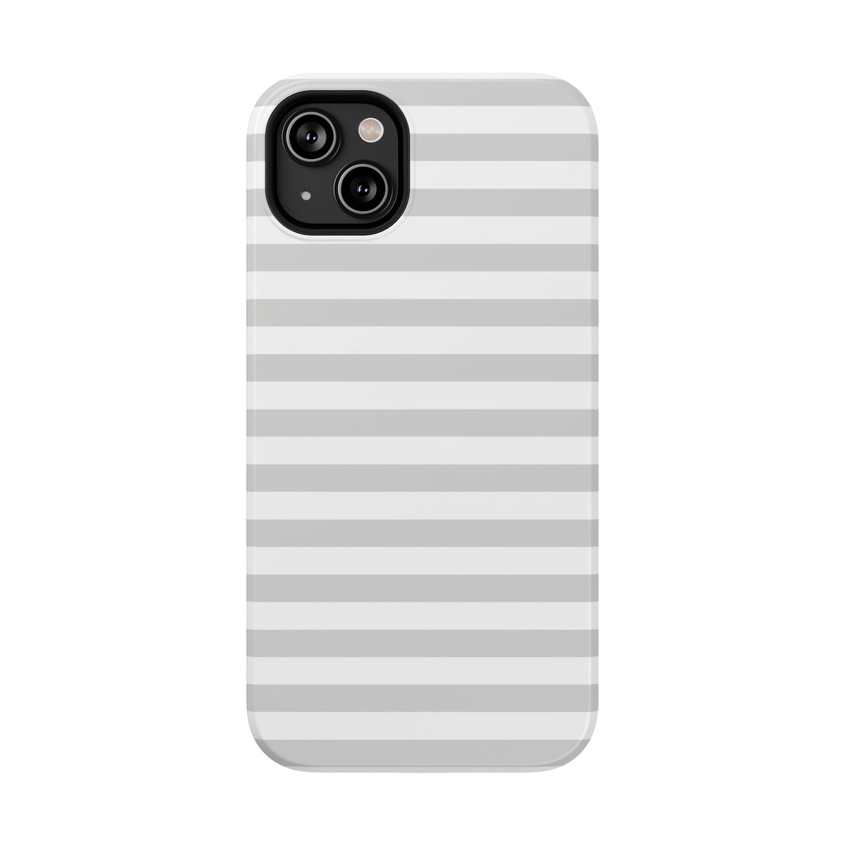 White and Grey Stripes MagSafe Tough iPhone Case