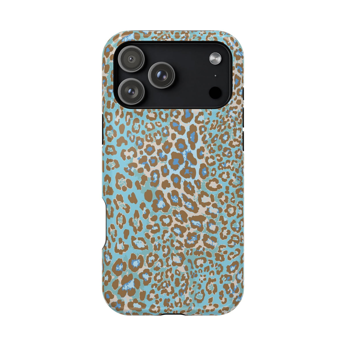 Faded Blue Leopard MagSafe Tough iPhone Case