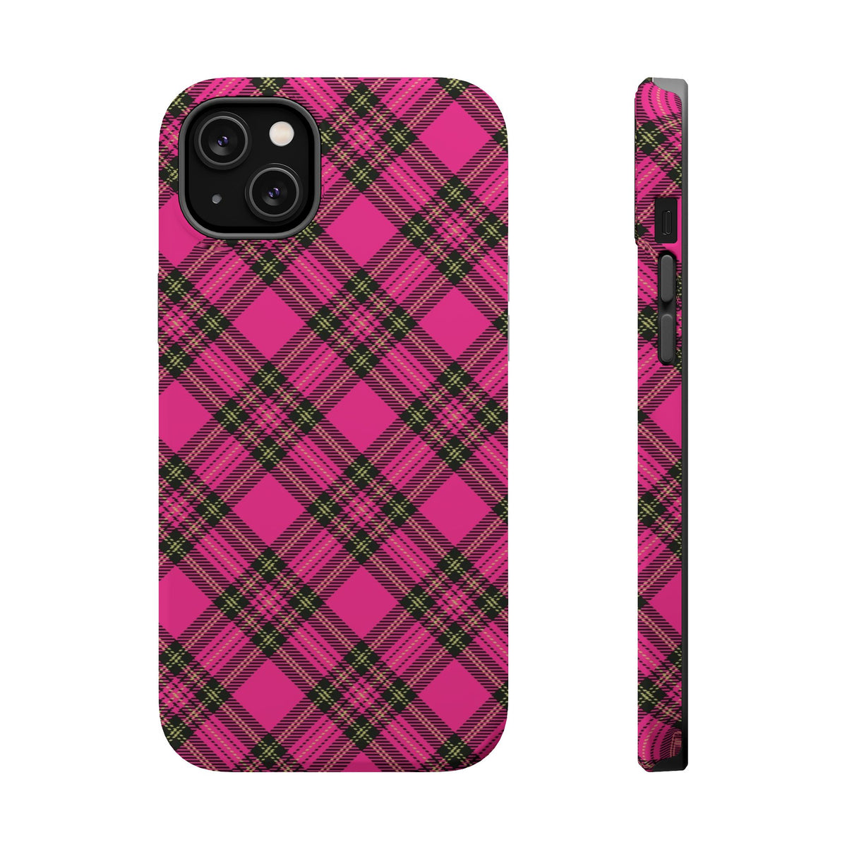 Pink Tartan MagSafe Tough iPhone Case