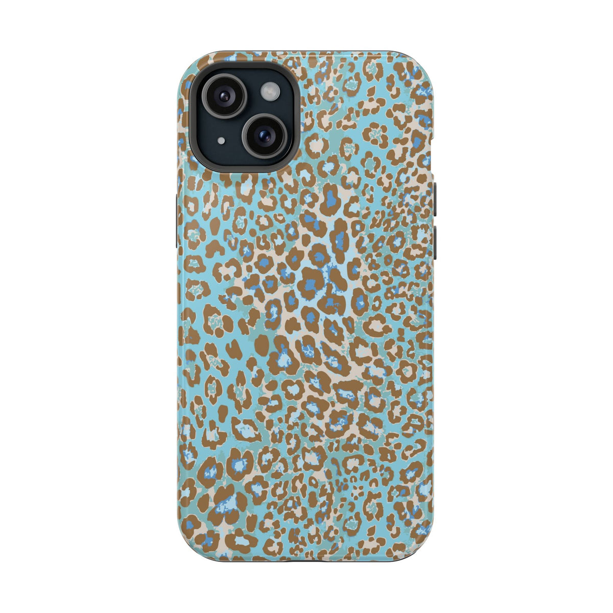 Faded Blue Leopard MagSafe Tough iPhone Case