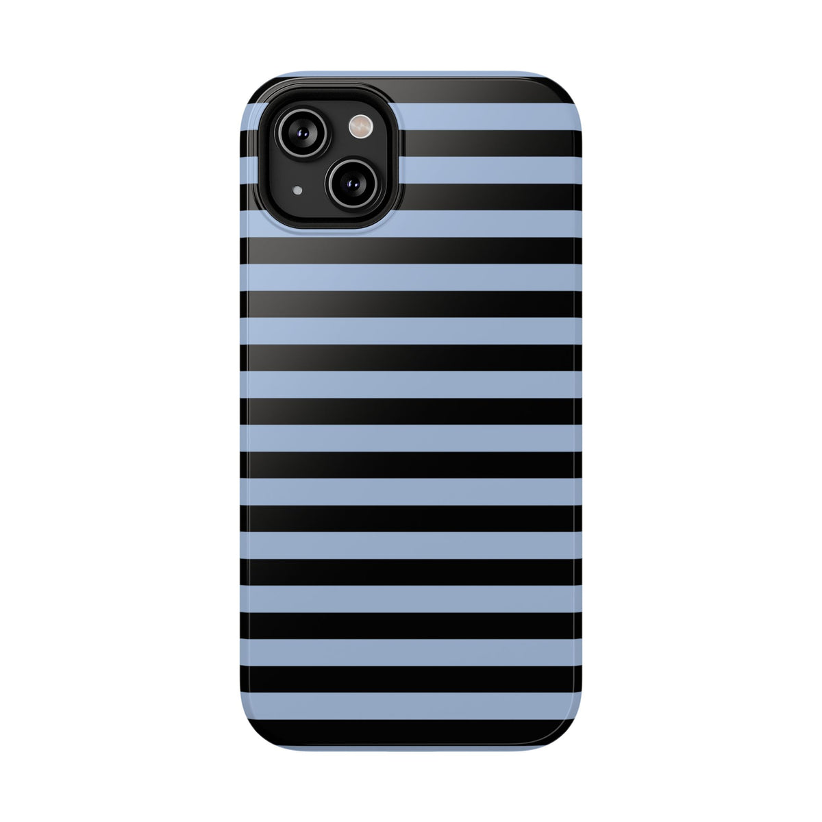 Faded Blue and Black Stripes MagSafe Tough iPhone Case