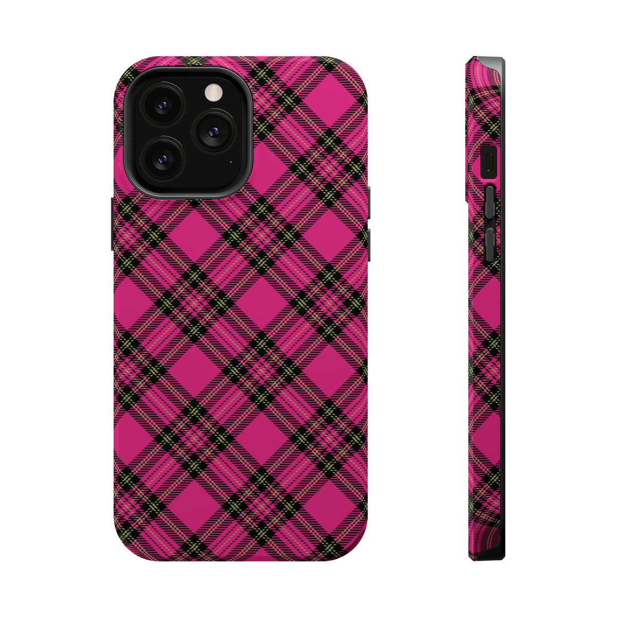 Pink Tartan MagSafe Tough iPhone Case