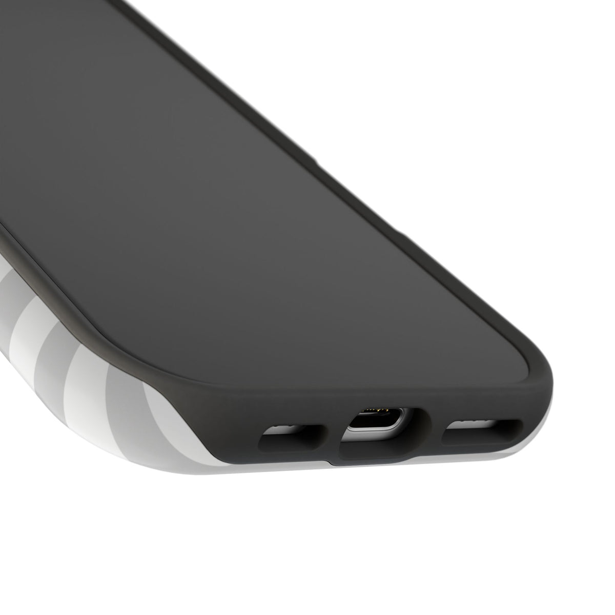 White and Grey Stripes MagSafe Tough iPhone Case