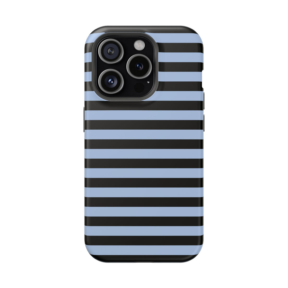 Faded Blue and Black Stripes MagSafe Tough iPhone Case