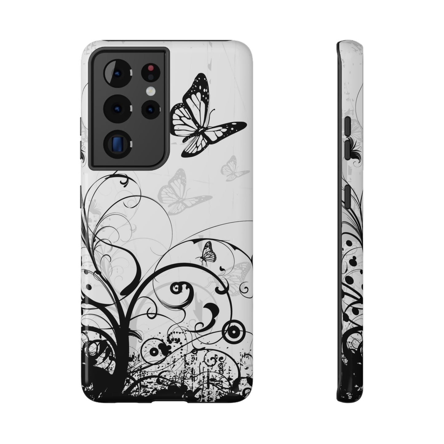 Black and White Butterflies Tough Samsung Case