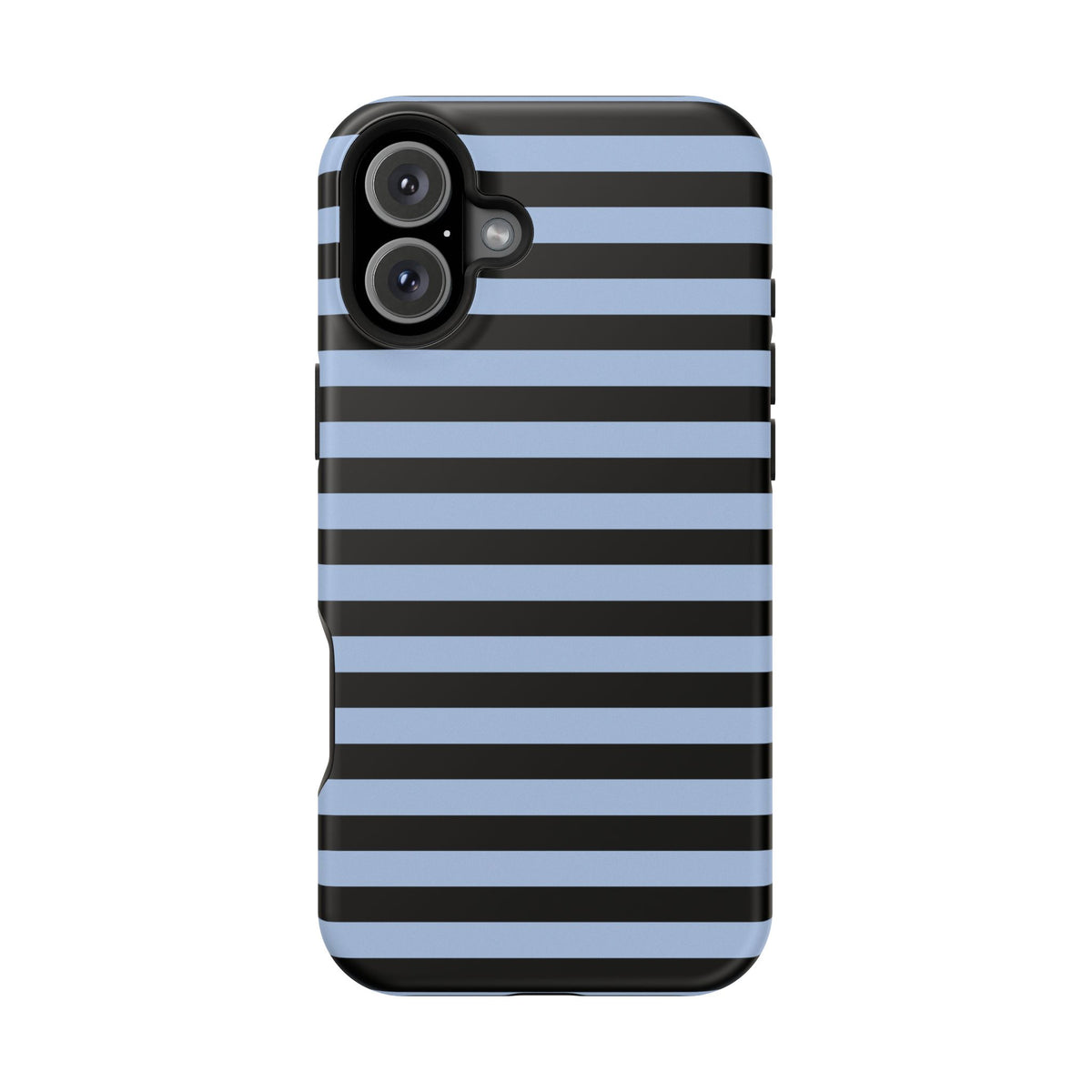 Faded Blue and Black Stripes MagSafe Tough iPhone Case