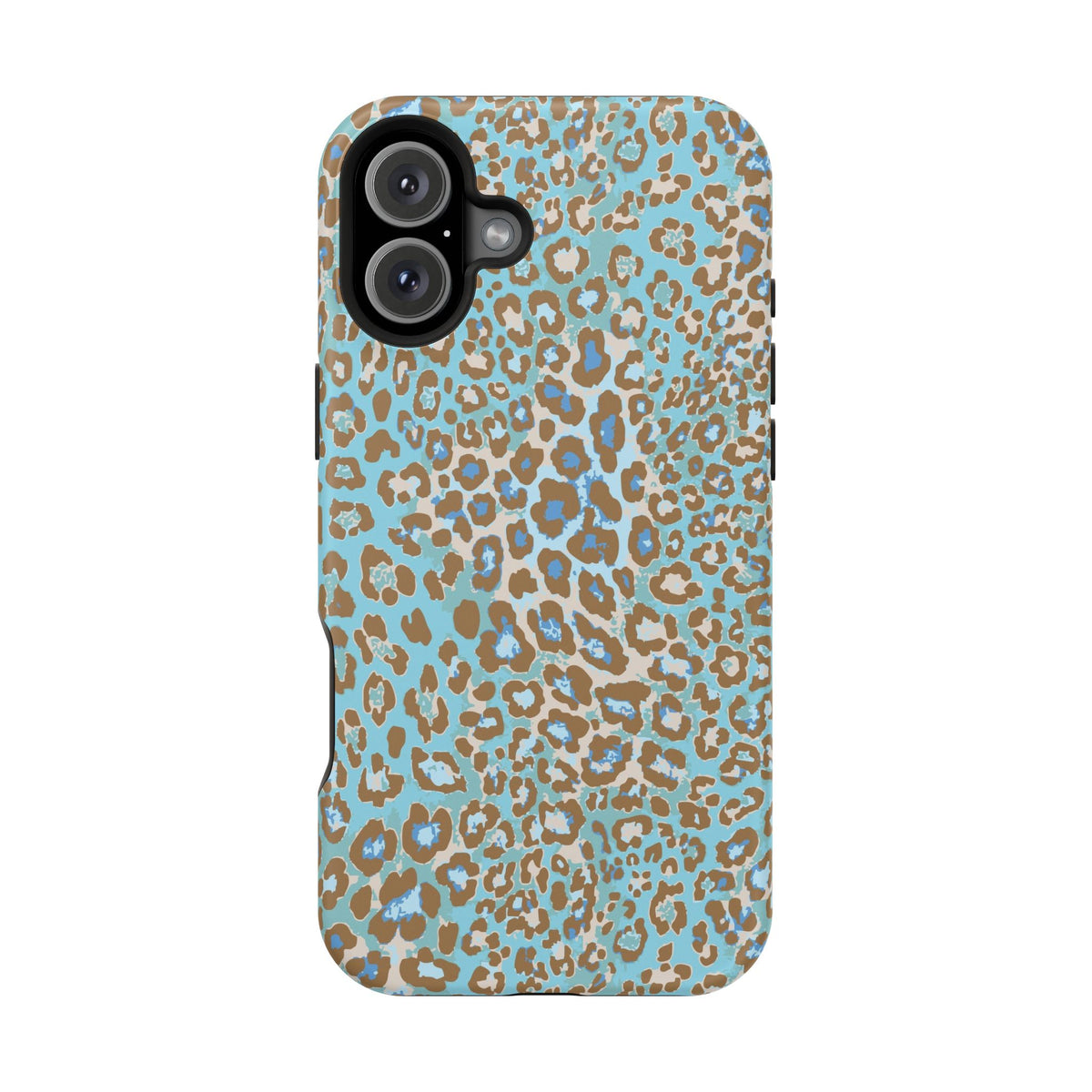 Faded Blue Leopard MagSafe Tough iPhone Case