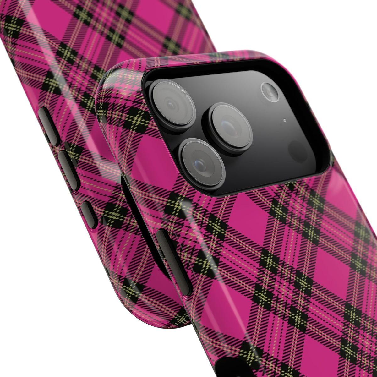 Pink Tartan MagSafe Tough iPhone Case