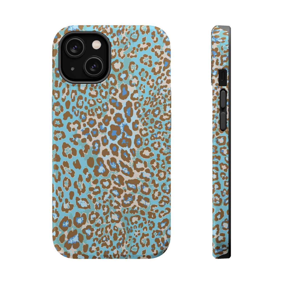 Faded Blue Leopard MagSafe Tough iPhone Case