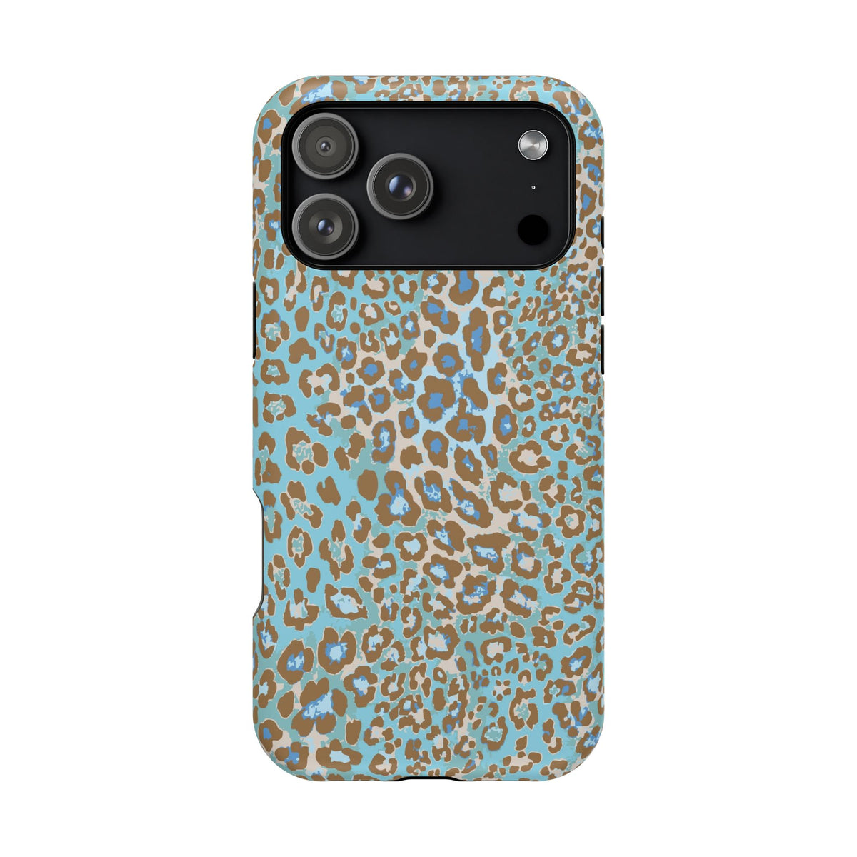 Faded Blue Leopard MagSafe Tough iPhone Case