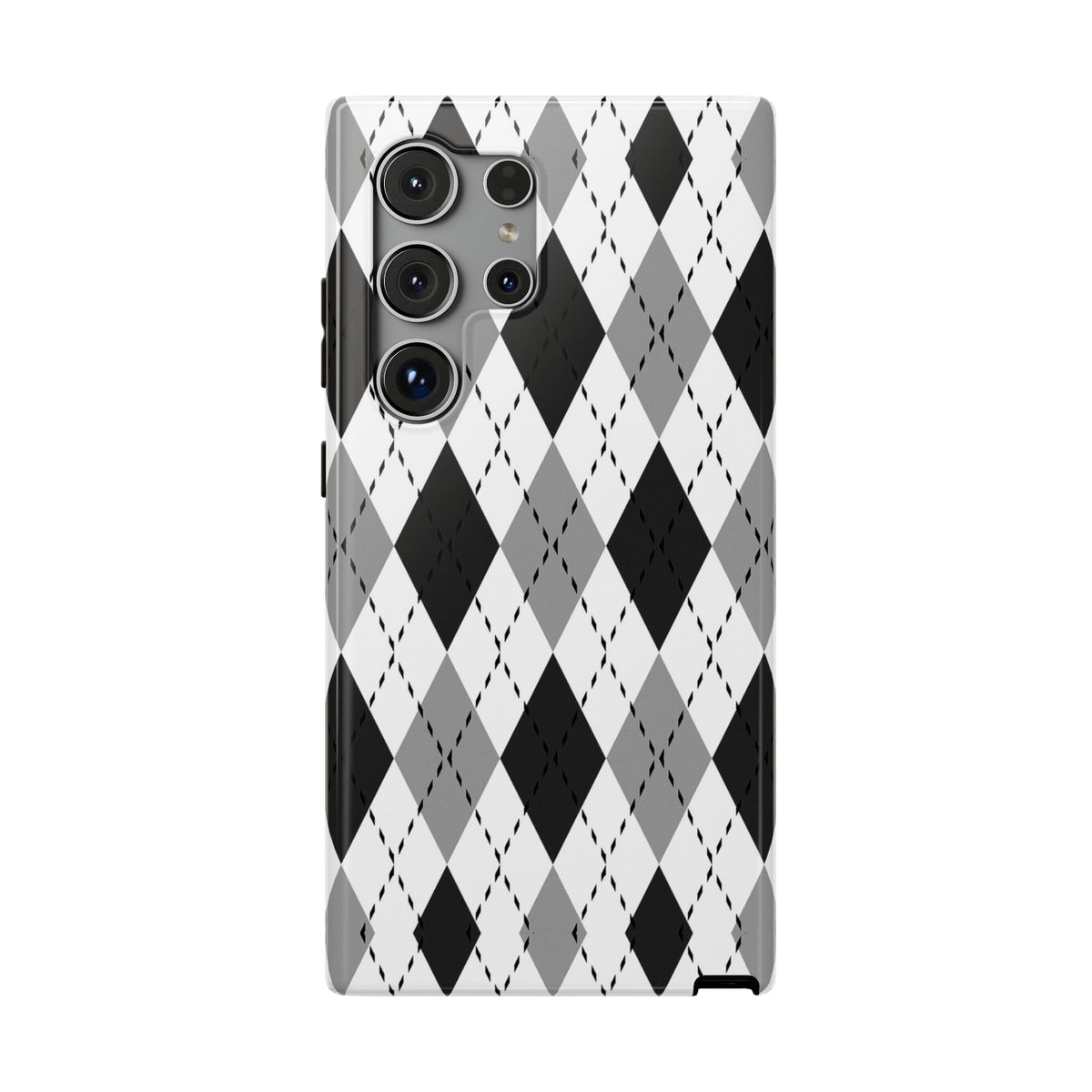 Monochrome Argyle Tough Samsung Case