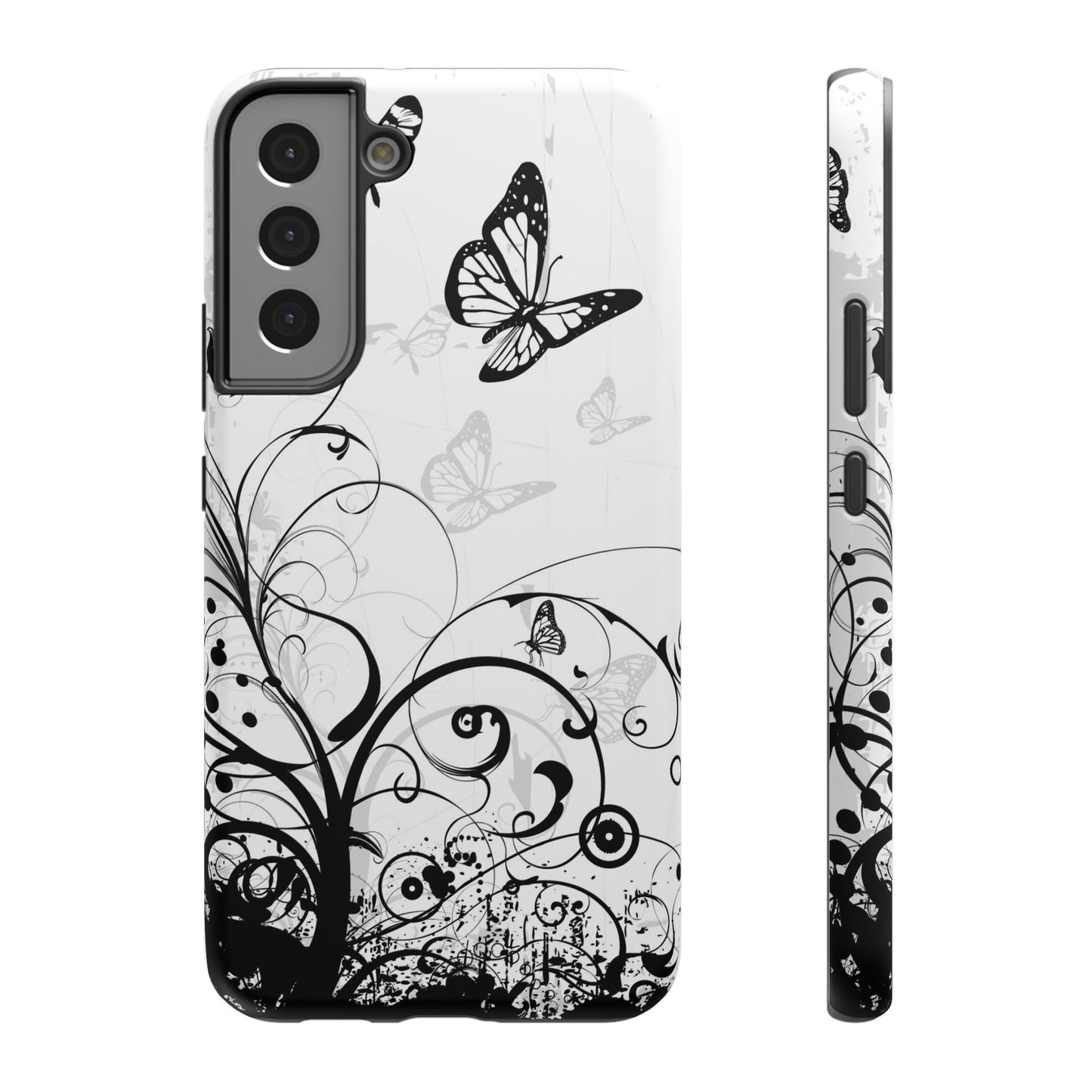 Black and White Butterflies Tough Samsung Case