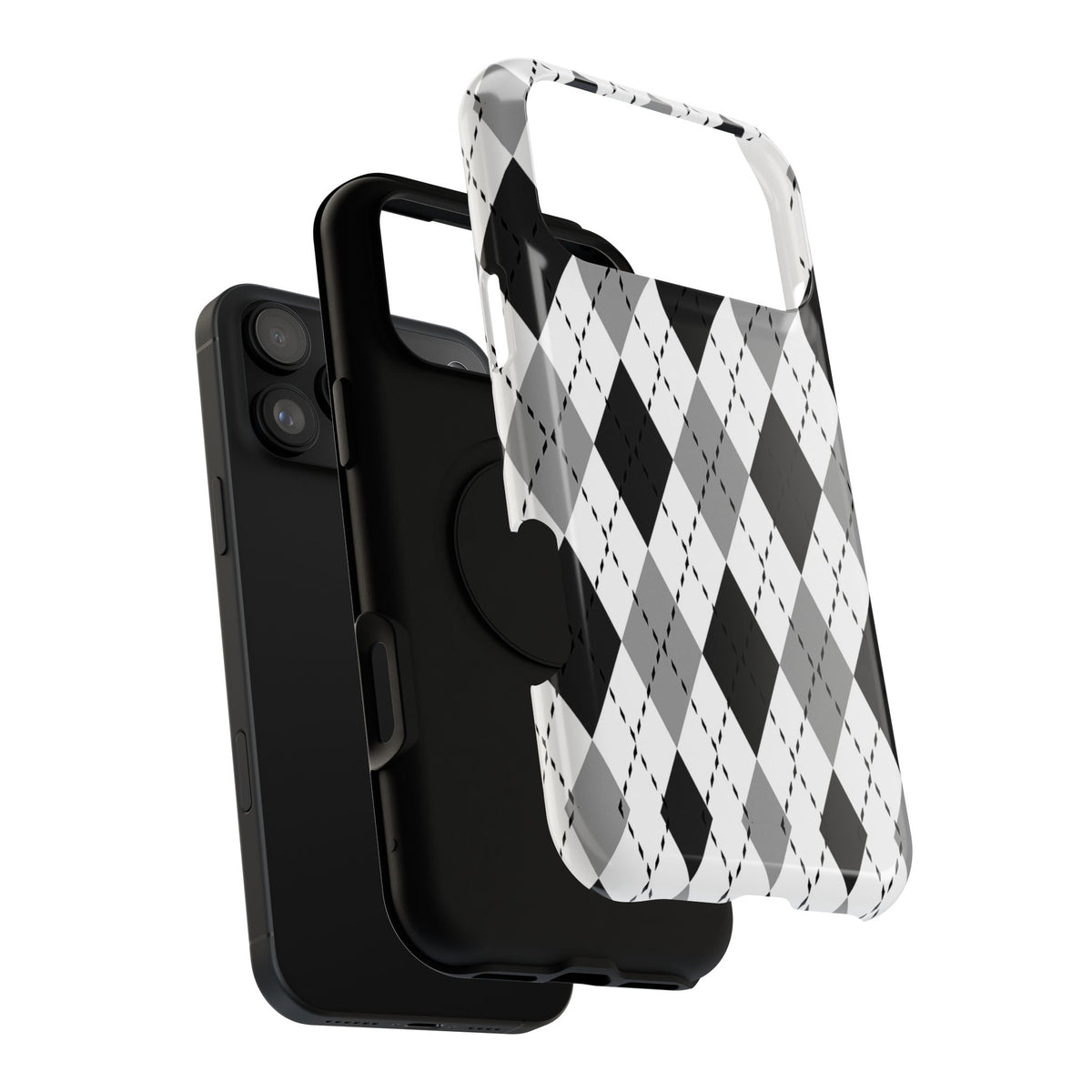 Monochrome Argyle MagSafe Tough iPhone Case