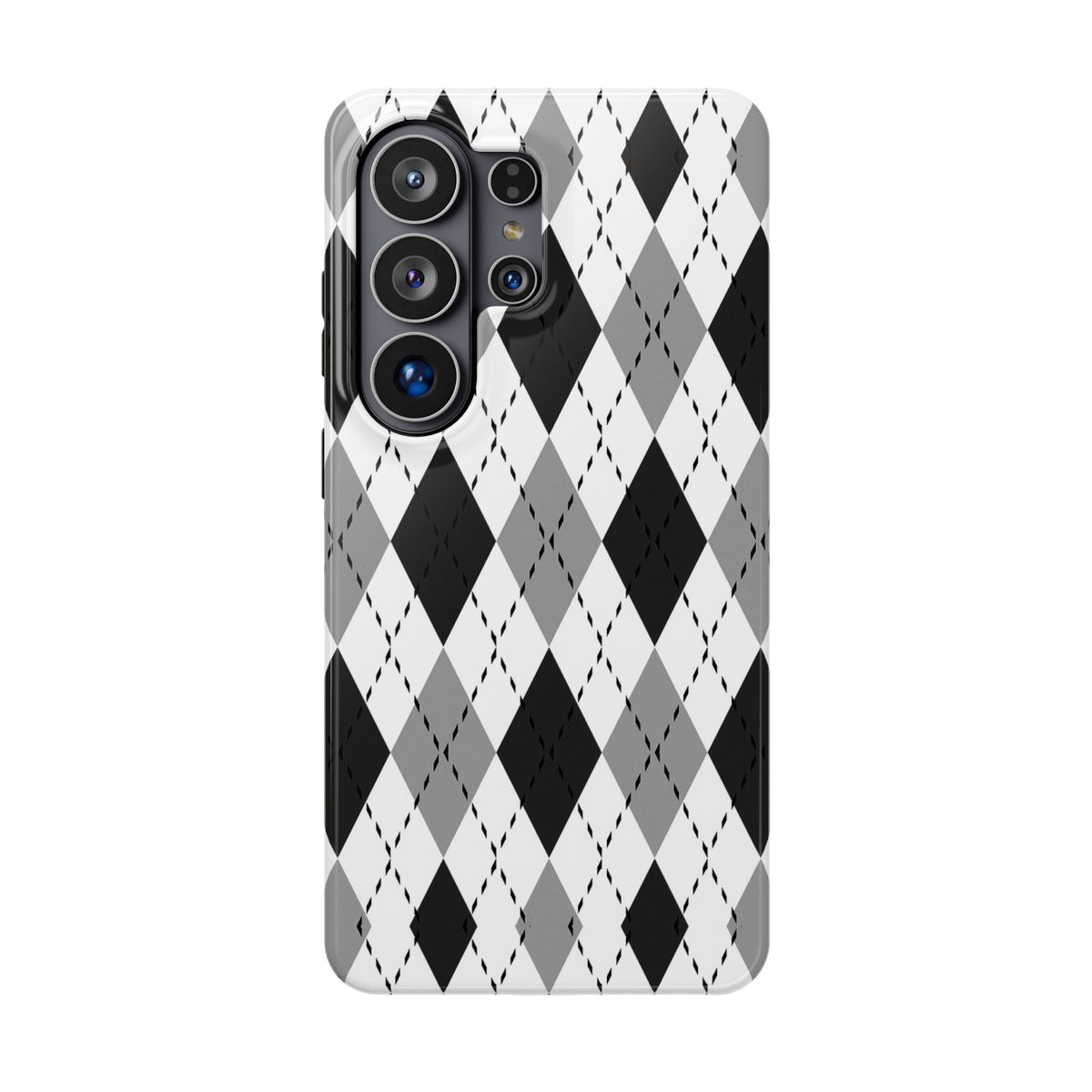 Monochrome Argyle Tough Samsung Case