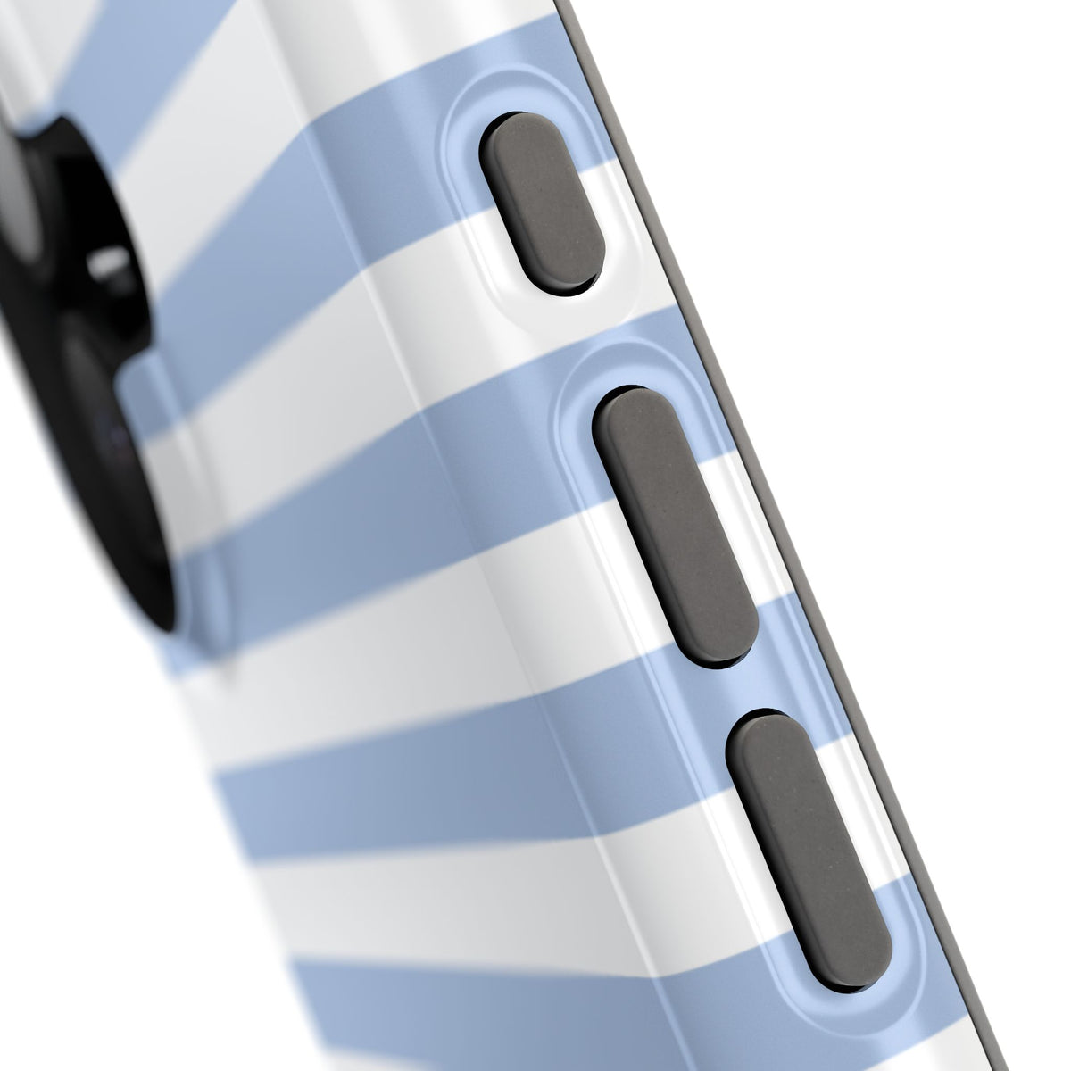 White and Blue Stripes MagSafe Tough iPhone Case